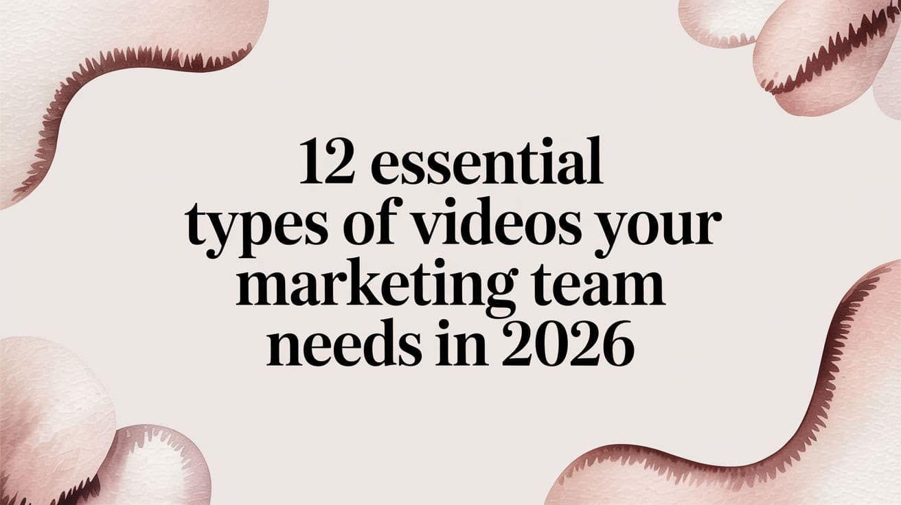 12 Essential Types of Videos Your Marketing Team Needs in 2026