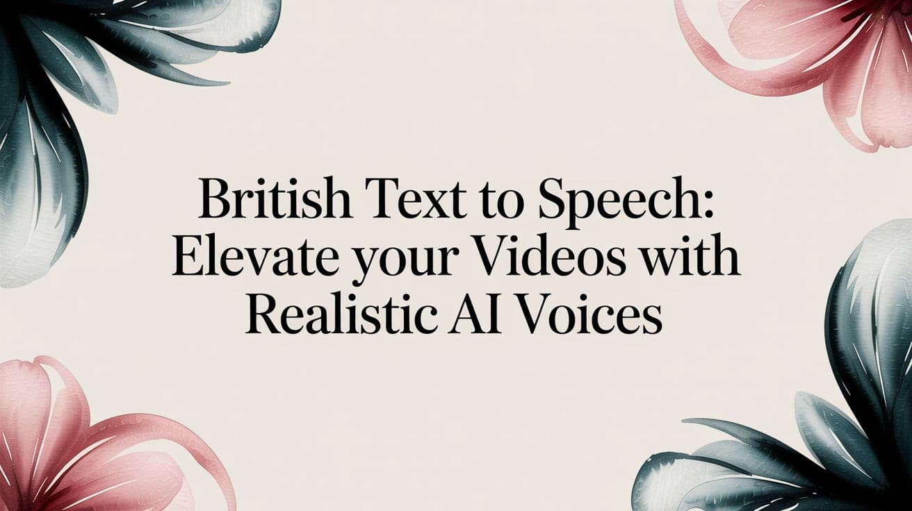 British text to speech: Elevate Your Videos with Realistic AI Voices